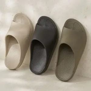 데일리 슬리퍼 푹신한 사무실 가벼운 쿠션 슬리퍼 편안한 오픈토 라텍스 캐주얼 실내용 미끄럼 거실화