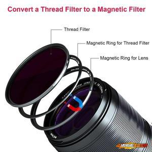 호환 Kase 자기 렌즈  필터 어댑터 링 키트 - 나사식 필터를 자기 필터로 변환 49/52/58/72/77/82/95mm