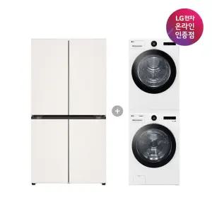 LG 디오스 오브제컬렉션 매직스페이스 냉장고 + LG 트롬 세탁기건조기 세트 (T875MEE111 + FX23WA-20WQ)