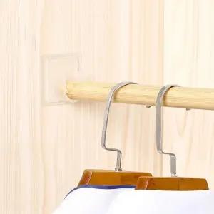 무타공 압축봉 투명 브라켓 2개입 커튼봉 홀더 미끄럼방지 고정 지지대