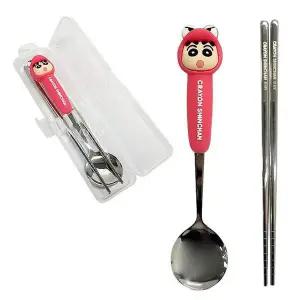 [골드스마일]짱구 입체 수저 젓가락 세트 초코비 1P 케이스 숟가락