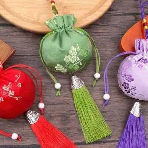 고품질 전통 컬러 오방색 복 주머니 한복 색동 악세서리 코디 (WFFWJA0)