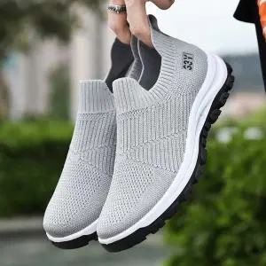 고품질 남자 여름 여행 용 슬립온 운동화 끈 없는 스니커즈 (WFFWP9K)