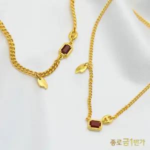 [종로금1번가] 여자 순금 목걸이 오블롱 원석 24K 18.75g