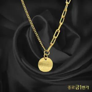 [종로금1번가] 여자 순금 목걸이 코인 언발란스 24K 11.25g