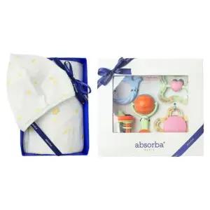 [갤러리아] (압소바출산,태교,배냇저고리세트)모니뱀부배냇슈트+5종딸랑이세트(A1A-10118SET)