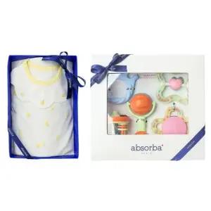 [갤러리아] (압소바말띠출산,백일,우주복세트)모니뱀부우주복+5종딸랑이세트(A11-10612SET)