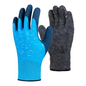 4+1 5켤레 완전 코팅 방수 기모 털 겨울 작업 장갑 라텍스 따뜻한 방한 손보호 낚시 현장 생선 손질 남자 여성