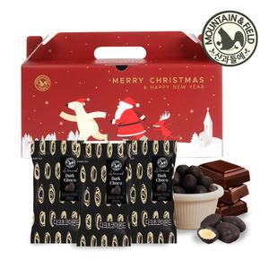 [산과들에] 다크초콜릿아몬드 20봉 선물세트 / 초콜릿 견과류 간식 / 크리스마스 산타 선물세트