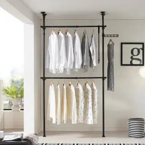 [오늘출발] 2단 고정식 행거 EOB-202G 고정식 설치형 옷걸이 원룸 행거 2colors