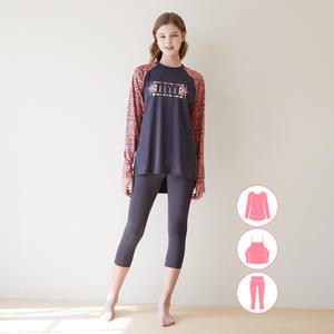 베이직엘르 여성인 나그랑 루즈핏 래쉬가드 3종세트 BEL-V202P