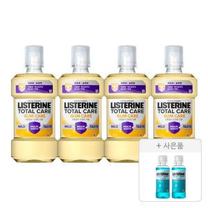 리스테린 토탈케어 검케어 마일드 750ml, 4개 + 증정(리스테린 쿨민트 100ml, 2개)