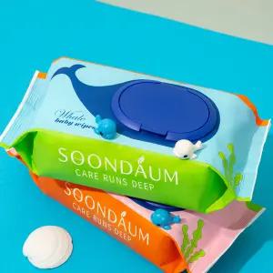 순다움 프리미엄 아기물티슈 72g 72매 10팩 고래 엠보싱 캡형