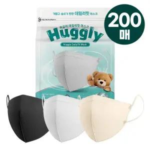 [200매]국산 허글리 데일리핏 KF94 새부리형 컬러 마스크