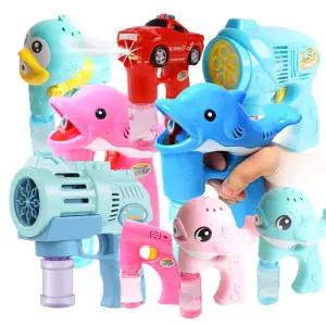 KC 자동 버블건 비누방울 모음/돌고래 상어 비눗방울총 리필액