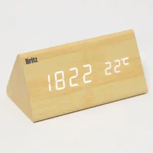 브리츠 BZ EWS12 LED 탁상용 알람시계 우드 화이트