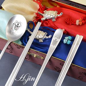 비단 거북 복 은수저세트/어버이날 부모님 어르신 효도 선물