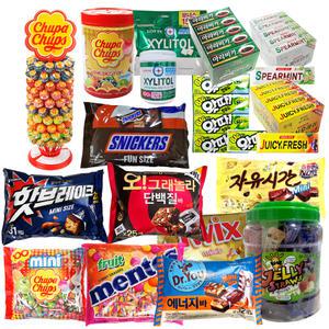 [간식모음] 초콜릿 엠앤엔즈 피넛 사탕 젤리 스트로우 카라멜 껌 골라담기 가나 크런키 에너지바 멘토스 츄파춥스 뉴 젤리뽀 하리보 아이셔 쿠키앤크림