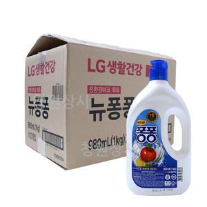 뉴퐁퐁 12개(한박스)/980mlx12/주방/LG퐁퐁/설거지세제/기름기제거제/향균/친환경세제/과일/청원상사