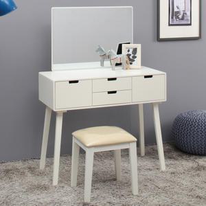 아모레 화이트 원목도장 화장대 세트_4칸 화장대