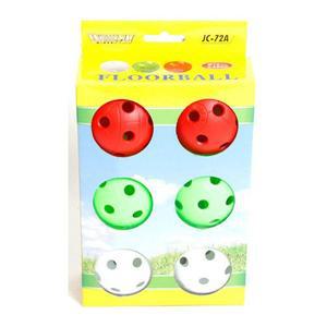 [프로멕스]프로맥스 - 플로어볼공 6개세트/레드2 그린2 화이트2