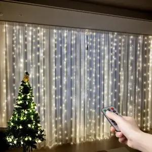 커튼식 크리스마스 조명 LED 트리 장식 무드등 300구 전구 USB전원 가랜드 줄조명 OL-3X3