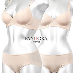 [비비안 판도라][판도라by비비안] 소프트 베이직 글로스 노와이어 풀컵 브라팬티세트 bp7118_7117p