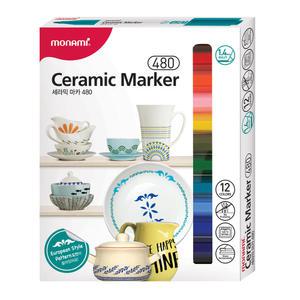[문구티쳐] 모나미 세라믹 마카 12색 1.4mm 도자기 페인팅 그림펜 도자기펜 꾸미기용마카 컬러링