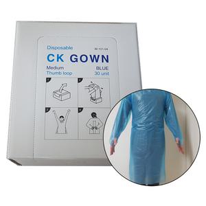 일회용 격리가운 30매(box) M사이즈 (청색) 병의원 요양병원 감염방지 실험 청소 김장 급식