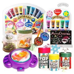 [아티바바] 크리스마스 어린이선물/미술놀이세트/실리콘블럭/캠핑채집세트/스핀아트/스포이드