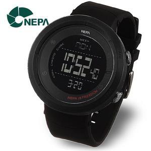 [네파] NEPA 월드타임 런닝 조깅 전자 군인시계 N338A-ALLBLACK