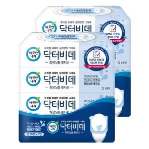 깨끗한나라 닥터비데 전용 물티슈 캡46매 4입 2팩
