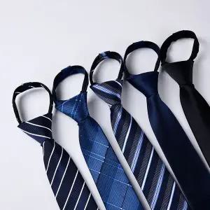 자동 패션 넥타이 슬림 교복 타이 지퍼 정장 단체 남