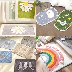 흡수력 좋은 발매트 욕실 주방 화장실 매트 면 극세사 예쁜 동물 누비