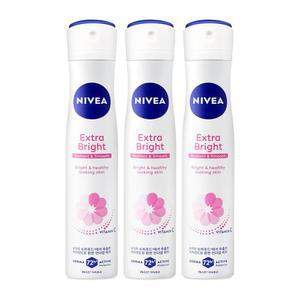 니베아 데오드란트 스프레이 엑스트라 브라이트 200ml 3개