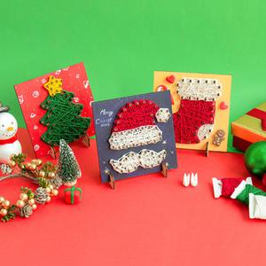 [오피스스쿨] 민화샵 스트링아트 크리스마스 (7종중 택1) 공예재료 실아트 집안놀이 DIY 만들기키트