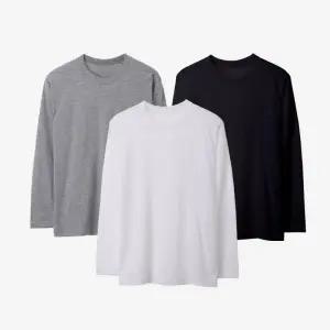 무지 긴팔20수 라운드 티셔츠 무지 이너티 면티 (3컬러 S-XXL 남녀공용)