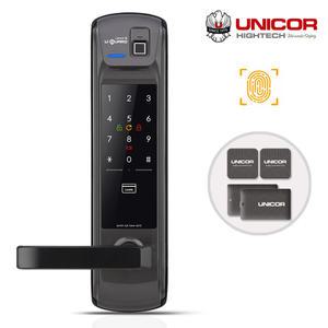 유니코 지문인식 신제품 레체2 카드키4개+번호키 0초즉시잠금(잠김속도조절가능) 정확한 지문인증 강력한 내구성 이중잠금 도어록 현관문 디지털도어락 스마트라이팅 전기충격방지 허수기능