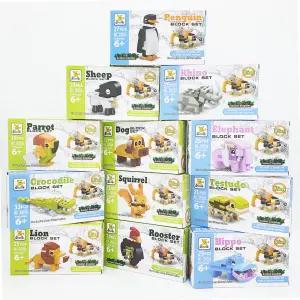 1500 애니멀 블럭 12개입 1박스-미니 동물블럭 어린이집 유치원 답례품