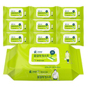 크린업K 물걸레청소포 실속 대형 30매x10팩 청소포 일회용 리필형 부직포 청소물티슈