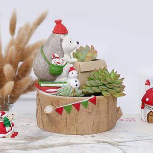 루고 인테리어 미니 다육이 화분 고슴도치의 크리스마스 이사를 해요