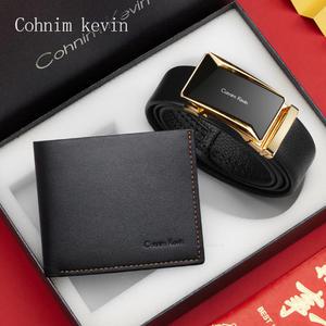 케빈 CK737 명품소가죽 남성벨트 + 남성지갑 2P 세트 정장벨트 가죽