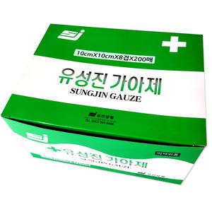 유성진 가제 10cm x 10cm 8겹 1통200매 접은가아제 의료용 멸균 소독 위생 거즈 일회용