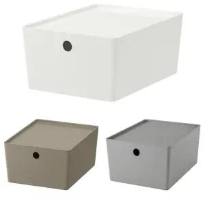 KUGGIS 쿠기스 수납함+뚜껑, 26x35x15cm/수납박스/정리함/리빙/공간박스/다용도