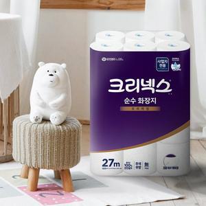 [유한킴벌리]크리넥스 순수 3겹 두루마리 화장지 27M 24롤