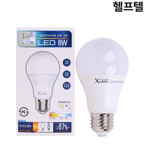 벌브램프 대진디엠피 XLEDS LED 8W 6500K(주광색) 220V 60HZ KS A60 AC8W