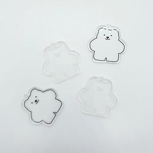 [기타]투명 블랙 투명라인 베어키링 동대문부자재상가