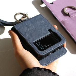 사피아노 링 스트랩 갤럭시Z플립3용 케이스/손가락링/카드수납/스트랩줄 포함