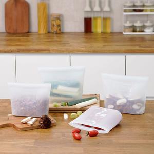 일체형 밀폐스탠딩 실리콘 지퍼백 1000ml 4개 세트