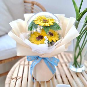 풍선꽃다발 졸업식 꽃다발 LED 아크릴 꽃풍선 화환 해바라기옐로